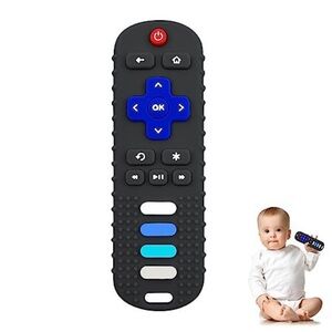 TV Remote Teether Toy Food Grade Silicone Sensory Chew Toy NEW